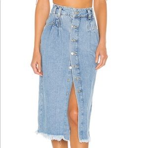 Free People Sidney Midi Jean Skirt 27